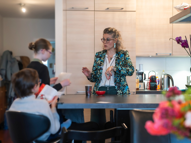 Salima Moyard, le rituel du matin avec ses enfants