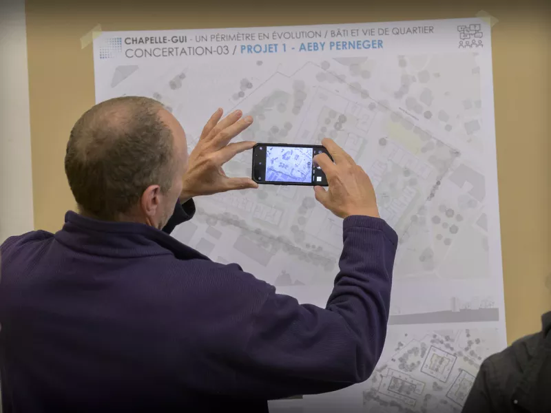 Présentation des premières réflexions des équipes, pour l'élaboration du quartier Chapelle-Gui - en images