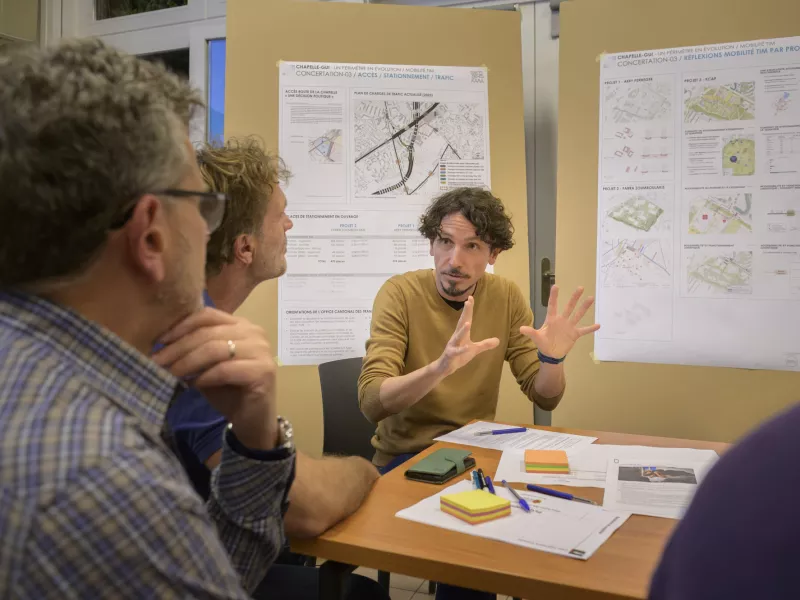 Présentation des premières réflexions des équipes, pour l'élaboration du quartier Chapelle-Gui - en images