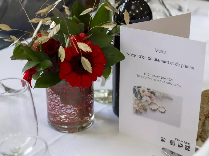 Réception des noces d'or, de diamant et de platine en images